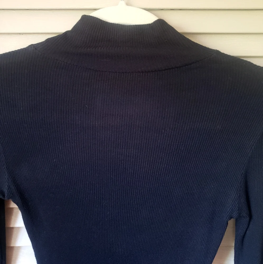 π± Frankie B Turtleneck Mini Dress Black and Turquoise Size Small - Picture 7 of 9